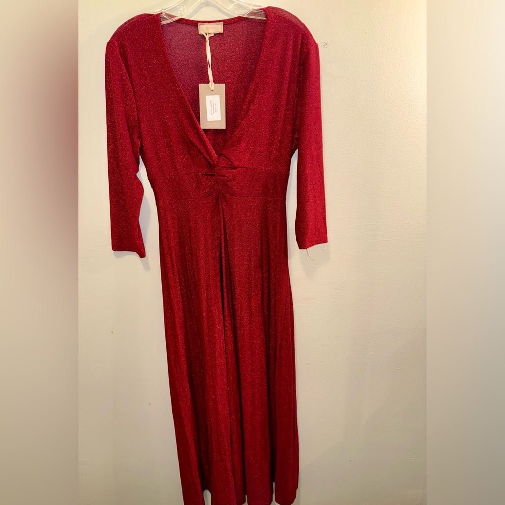 Elegant Red Midi Dress